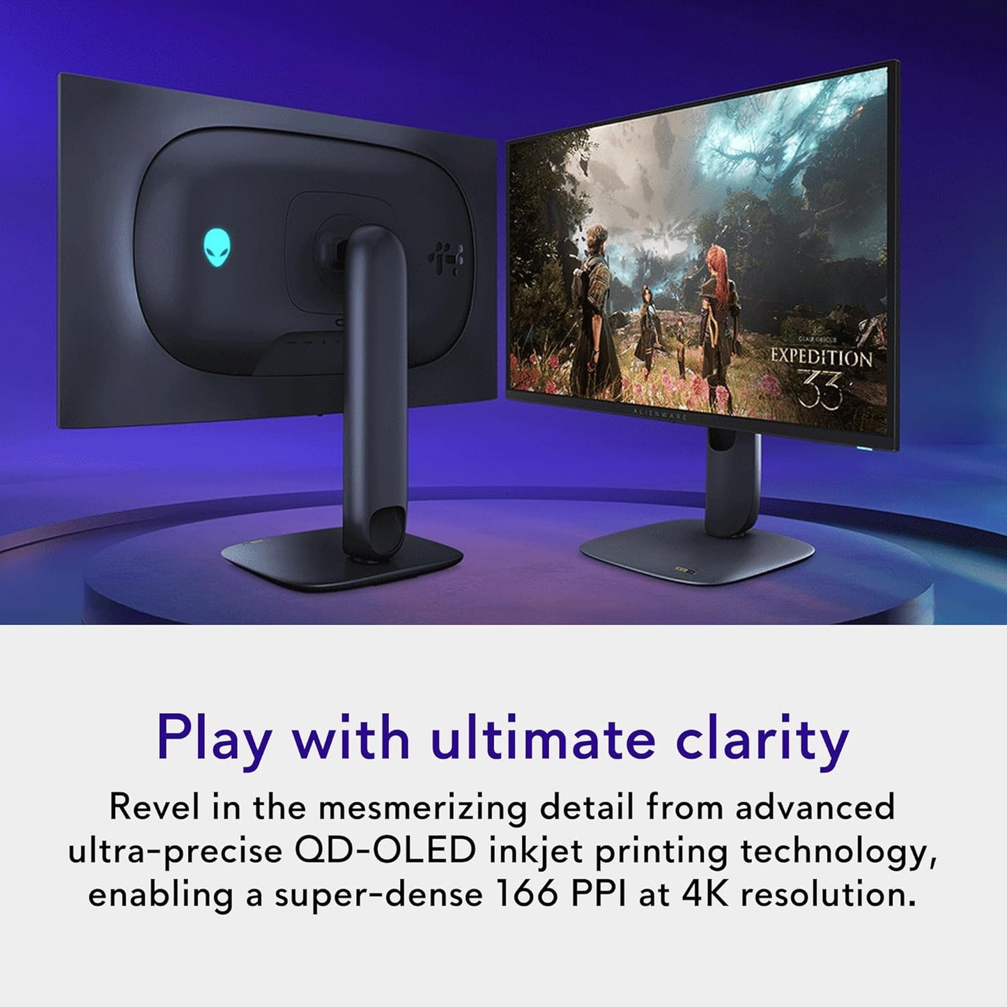 Alienware 27 4K QD-OLED Gaming Monitor AW2725Q - 26.7" 4K UHD QD-OLED 240Hz 0.03ms, NVIDIA G-SYNC Compatible, AMD FreeSync Premium Pro, VESA AdaptiveSync, Dolby Vision, VESA DisplayHDR True Black 400