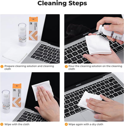 K&F CONCEPT Spray and Microfiber Lens Cleaner Care Kit, Non-Flammable Camera Lens Cleaner and Digital Sensor Cleaning Solution,for Coated Lenses, Binoculars, Scopes, Cameras, and Glasses