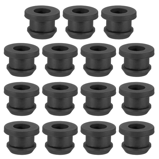PATIKIL 10mm / 3/8 Inch Drill Hole,1/4 Inch ID Rubber Grommets, 15Pcs Top Hat Grommet for Wiring Eyelet Ring Gasket Automotive Firewall Cable Hole Plugs Wires Protection, Black