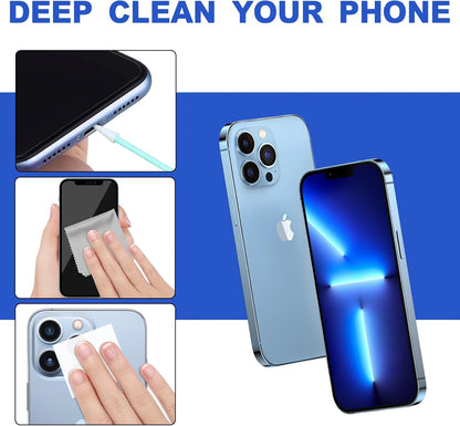 Cell Phone Cleaning Kit, Speaker Cleaner for iPhone, Charging Port Cleaning Tool, Electronic Cleaning kit, Compatible with Airpods Earbuds Camera USB C Lightning Port ipad (140PCS)