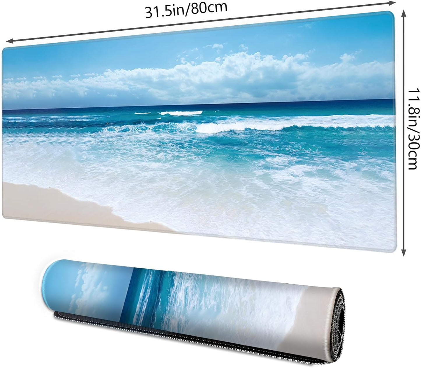 Galdas Gaming Mouse Pad XXL XL Large Long Extended Big Mousepad Non-Slip Rubber Keyboard Mouse Pad with Stitched Edges for Laptop Home Office (31.5x11.8x0.08 Inch) … (Wave 2025)