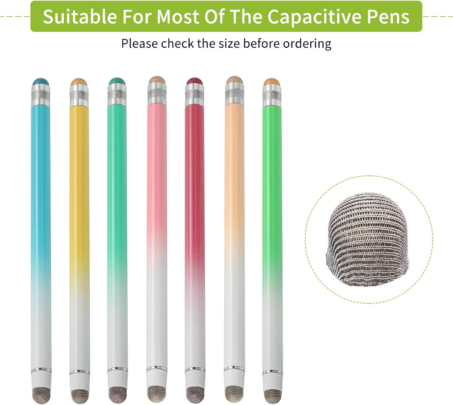 MECCANIXITY 10Pcs Replacement Fiber Mesh Tips for Stylus Pens 7.5mm Suitable for Capacitive Touch Screen,High Sensitivity,Soft,No Scratch Screen Pen Tip