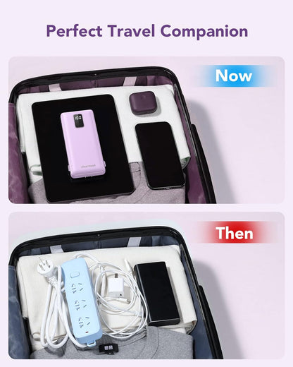 charmast Portable Charger with Built-in Cables & Wall Plug, 10000mAh Portable Power Bank, External Battery Pack Travel Essentials Compatible with iPhone 16/15/14/13, Samsung, iPad etc