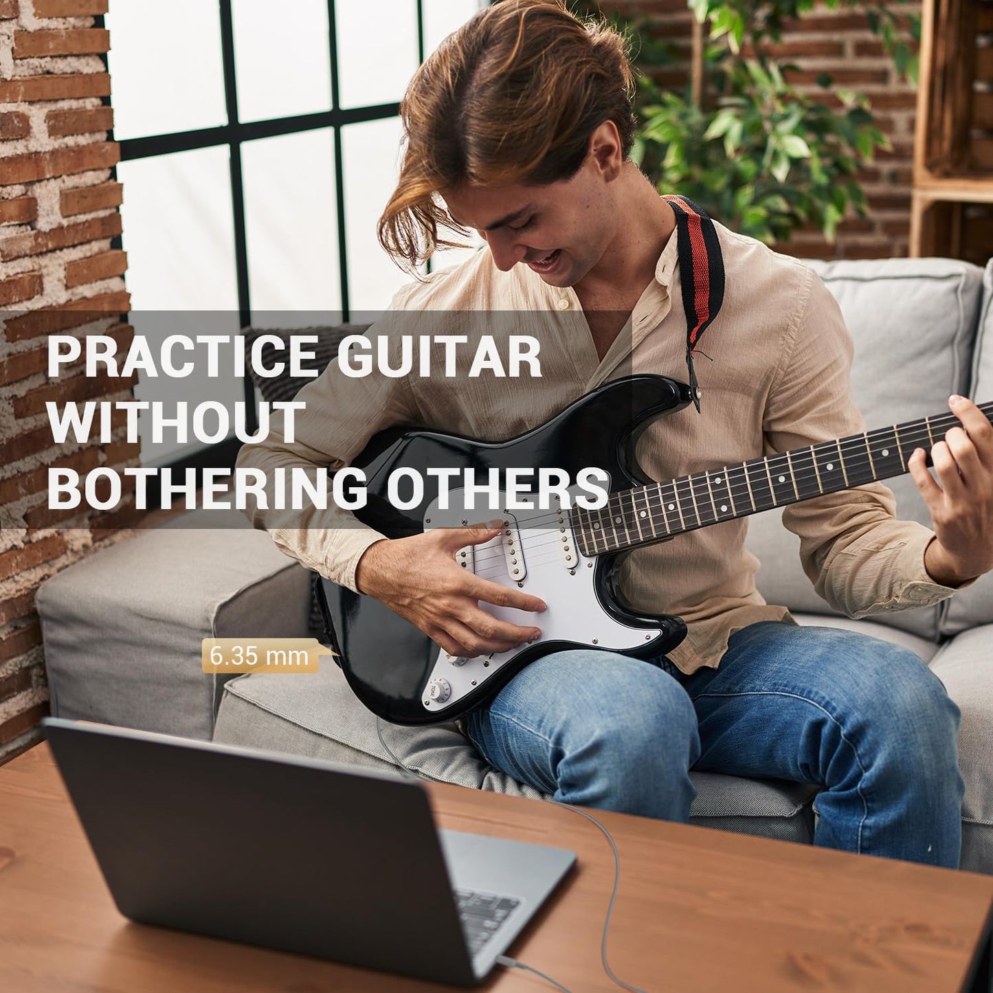 OneOdio 6.35mm to 3.5mm 6.6-9.8FT Stereo Adapter Cable Compatible with AMPs, Electronic Keyboards, Mixers, Guitars and Pro10/Pro30/Pro50 Headphones of OneOdio-Gray