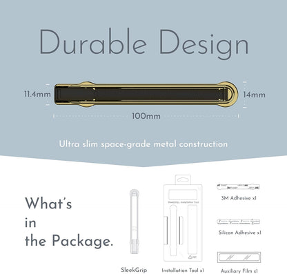 SleekGrip Premium: Swappable Phone Stand & Phone Grip - Ultra Thin Convertible Grip Holder Fits Most iPhone and Android Cases, Phone Strap Compatible with Wireless Chargers and Car Mounts