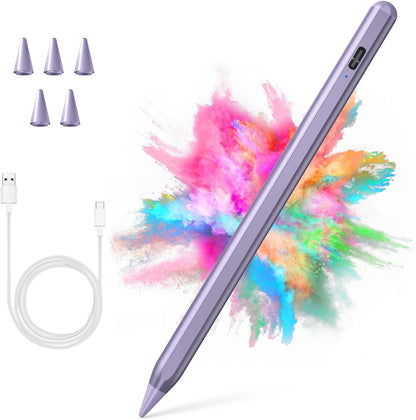 Stylus Pen for iPad 2018-2023 with Palm Rejection, Active Pencil for iPad 10th/9th/8th/7th/6th Generation, for iPad Pro 11/12.9 inch, for iPad Air 5th/4th/3th Gen, for iPad Mini 6th/5th Gen(Purple)