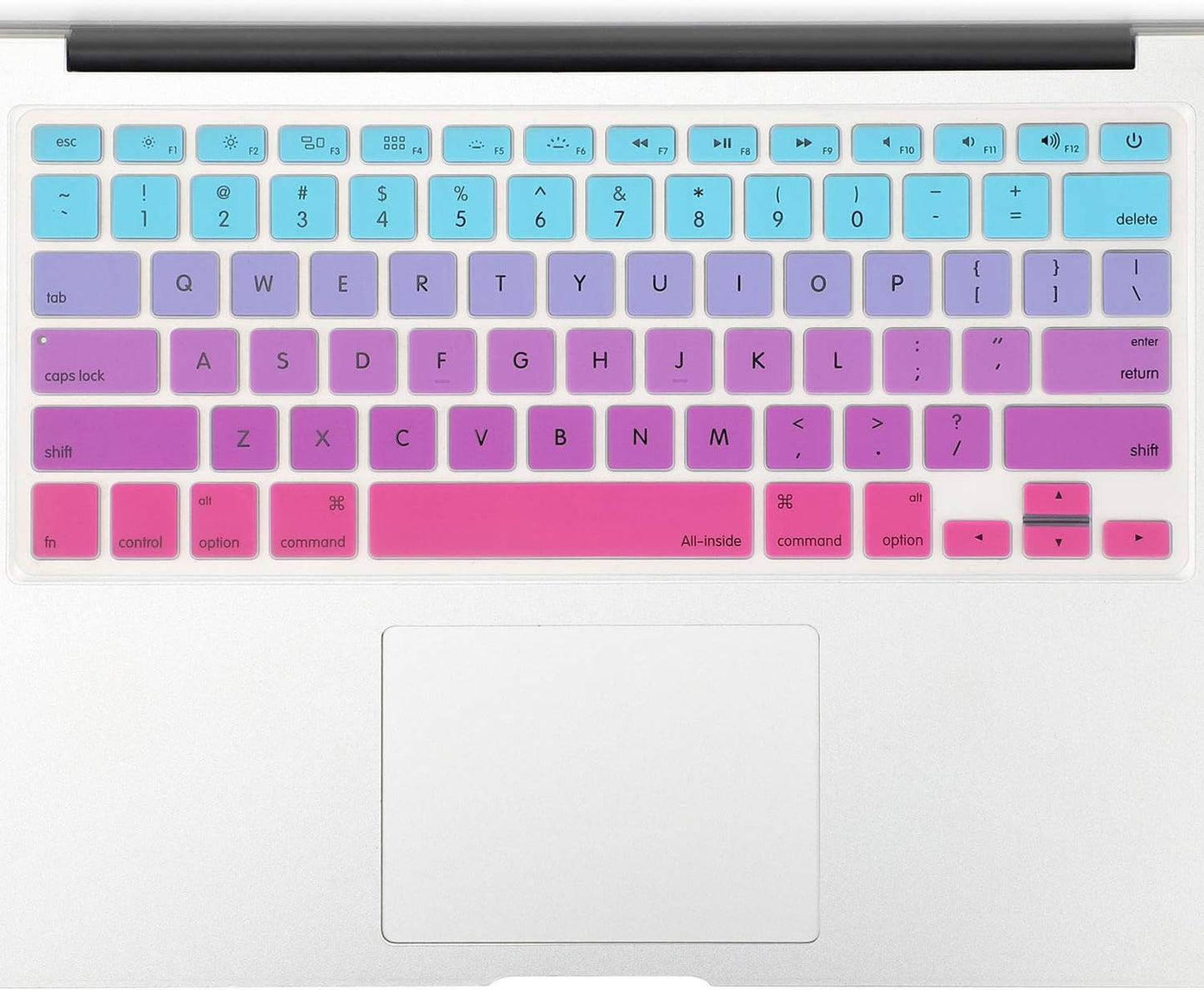 Allinside Blue and Pink Ombre Keyboard Cover Skin for MacBook Pro 13" 15" 17" (2015 or Older Version), MacBook Air 13" A1369/A1466, Older iMac Wireless Keyboard MC184LL/B