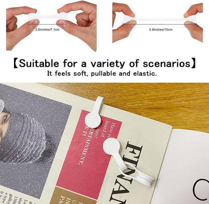 Viaky 6PCS Silicone Cable Straps Reusable Twist Noticeboard Fridge Magnets Ties Earbuds Cord Winder Wrap Bookmark Clips Wire Organizer In Office, Home, School, Kitchen (White)