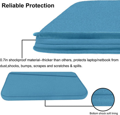15.6 inch Laptop Sleeve, Slim Computer Carrying Bag Protective Cover Briefcase with Front Pocket, Durable Laptop Case for 15-16 Inch HP, Dell, Lenovo, Asus- Sky Blue