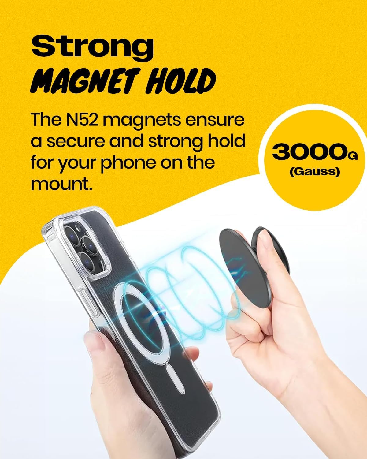 Magnetic Silicone Suction Cup Phone Mount with Hands-Free Stand - Perfect for Selfies, Videos, Durable, Secure Grip, One-Touch Holding, Lightweight, Sleek Design (Black)