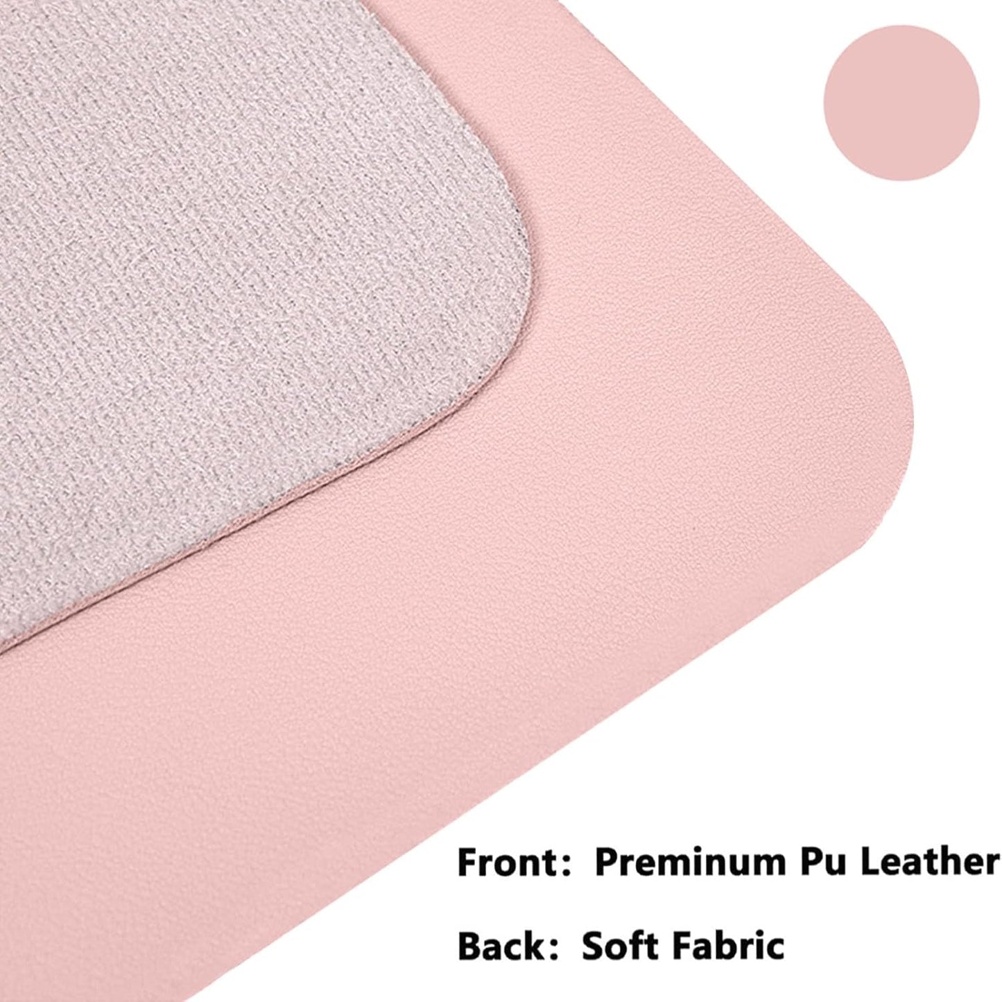 PU Leather Desk Pad Protector Gaming Mouse Pad Non Slip Desk Mat for Keyboard and Mouse Waterproof Desk Writing Pad for Office and Home Desk Accessories(Pink, 31.5 * 15.7)