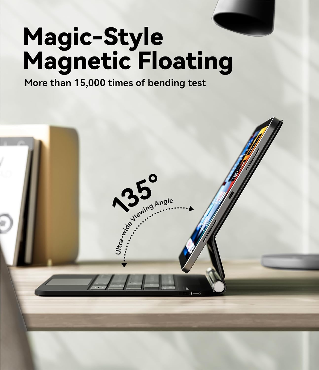 GreenLaw for iPad 11th(A16,2025)/10th(2022) Generation Case with Keyboard, Magic-Style Keyboard Stand, 7 Color Backlit, Stain-Resistant Surface, Multi-Touch Trackpad,Obsidian Black