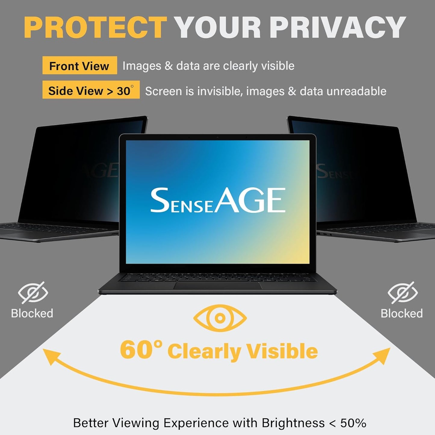 SenseAGE Magnetic Privacy Screen Protector for Surface Laptop 15 inch (6/5/4/3/2/1), Removable Anti-Glare Blue Light Filter, Compatible with Surface Laptop 15"