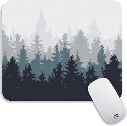 Square Mouse Pad Forest, Personalized Premium-Textured Custom Mouse Mat Design, Washable Mousepad Cloth, Non-Slip Rubber Base Computer Mouse Pads for Wireless Mouse