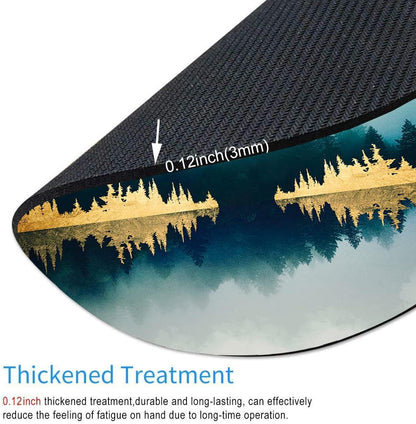 Mouse Pad, Round Personalized Computer Mouse Pads with Abstract Mountain Design, Washable Mouse Mat with Lycra Cloth, Gaming Office Home Non-Slip Rubber Base Mousepad