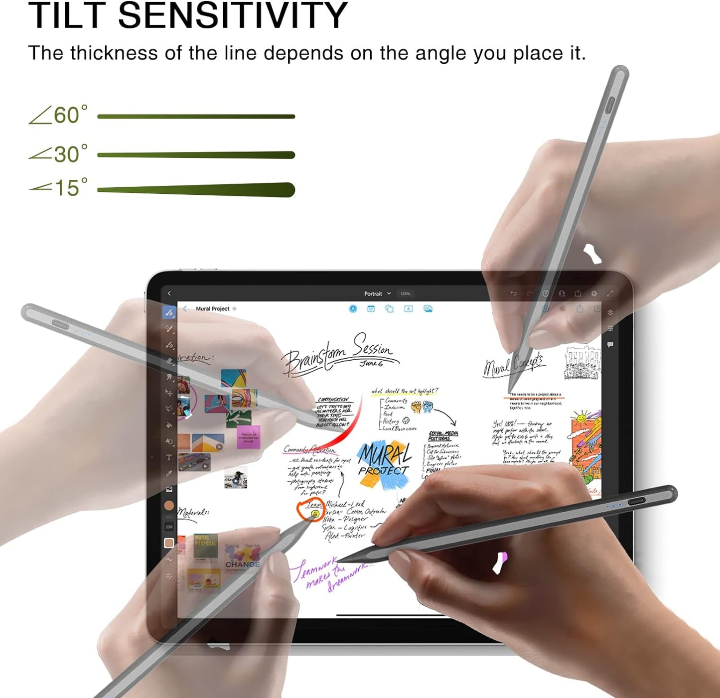 Pen for iPad 2018-2025, HATOKU 15 Mins Fast Charging Pencil 1st Gen with Tilt & Palm Rejection Compatible with iPad Air 3/4/5/M2/M3, iPad mini 5/6, iPad 6/7/8/9/10/11, iPad Pro 11"/12.9"/M4 (Black)