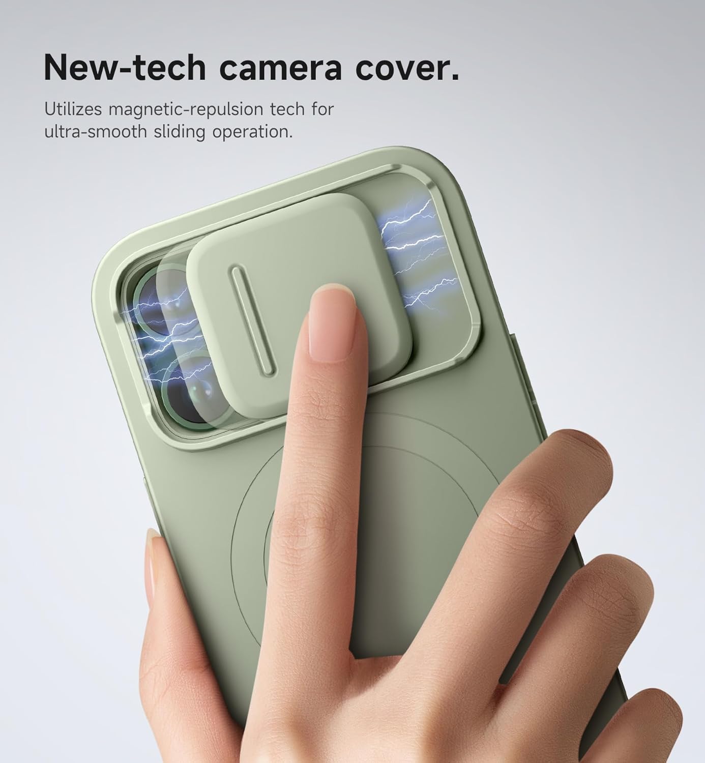 SURITCH for iPhone 13 Pro Case with Magnetic Camera Slide Cover and Adjustable Kickstand, Compatible with MagSafe, Shockproof Bumper Case Slim Protective Cover for iPhone 13 Pro 6.1 Inch, Green