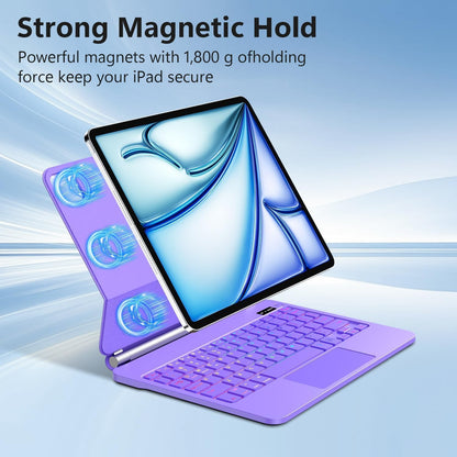 Keyboard Case for iPad Air 13 inch (M2, 2024),iPad Pro 12.9 inch (3/4/5/6th Gen) Magic Magnetic - Easy-Set Floating Cantilever Stand, Multi-Touch Trackpad Backlit Keyboard Case for iPad Air 13