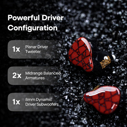 Linsoul Punch Audio Martilo in Ear Monitor, 1 Planar + 2BA + 2DD Hybrid Driver Basshead IEM Earphones, HiFi Wired Earbuds, with Precision Detail for EDM Hip-Hop Monitoring