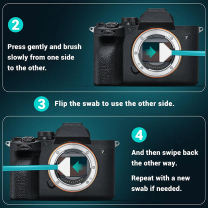 Aocii 20pcs Full Frame Camera Sensor Cleaning Kit, Lens Solution, 24mm Swab, 30ml Cleaner for Sony Nikon Canon FF CCD CMOS (Dust-Free Vacuum Packaging)