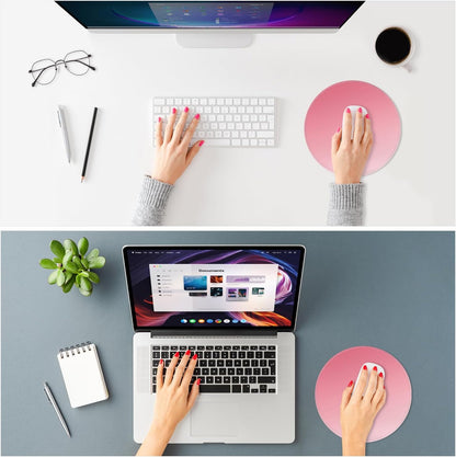ITNRSIIET Mouse Pad Non-Slip Rubber Base Smooth Surface Stitched Edges Waterproof Durable Compatible with All Mice for Office & Gaming, Desk Accessory, Diameter 8.7 inch, Rose Gradient