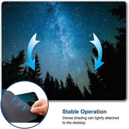 Milky Way Rises Over The Pine Trees Mouse Pad, Nature Mouse Pad, Custom Gaming Mouse Pads Non-Slip Rubber MousePads for Computers Laptop Office