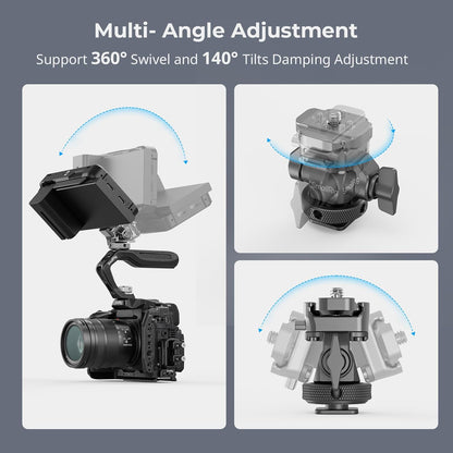 SmallRig HawkLock H21 Quick Release Monitor Mount with Cold Shoe Mount, Swivel and Tilt Adjustable Monitor Holder with 1/4"- 20 Screw, Dual Anti-Twist Design, for Ninja V and V+ Monitors