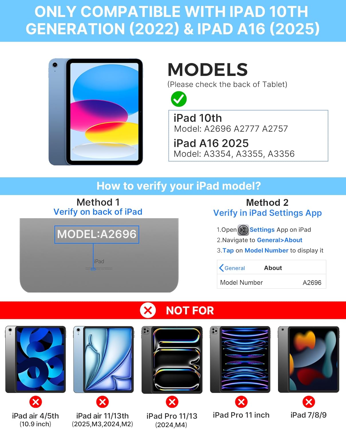 typecase Touch iPad 10th Generation Case with Keyboard (10.9", 2022) and iPad A16 (11th Gen, 2025) – 360° Rotatable, 11-Color Backlit, Multi-Touch Trackpad, Thin & Light (Silver)