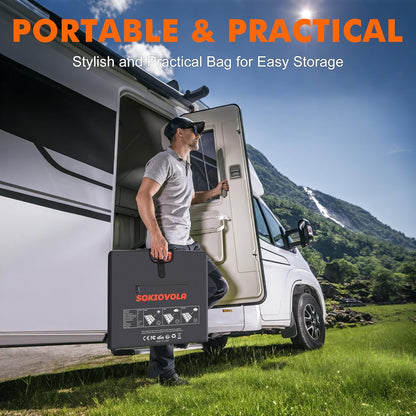 N-Type 16BB 200W Portable Solar Panel for EF/Jackery/Bluetti/Anker Power Station 20V Foldable Solar Panel 25% High Efficiency IP68 Waterproof for Outdoor Trip RV Camping Blackout Off Grid