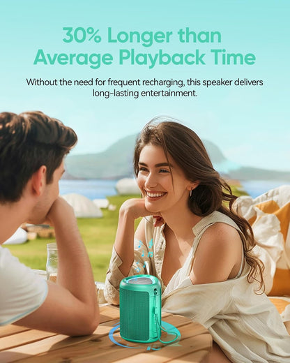 Portable Bluetooth Speaker with Lights,Powerful Crystal Clear Sound,IPX5 Waterproof,All Day Playtime,AUX&TF-Card Input,Bluetooth 5.3,TWS Paring,Small Wireless Speaker for Outdoor,Gift Ideas (Teal)