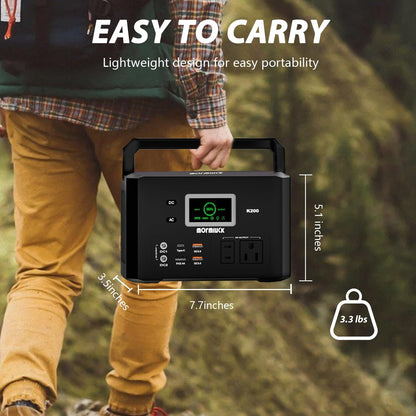 200W Portable Power Station (400W Peak), mormluck 118Wh Solar Generators with 110V/200W AC Outlet（NO SOLAR PANEL）, 32000mAh Lithium Battery for Home Backup, Outdoor Adventures, and RV Emergencies