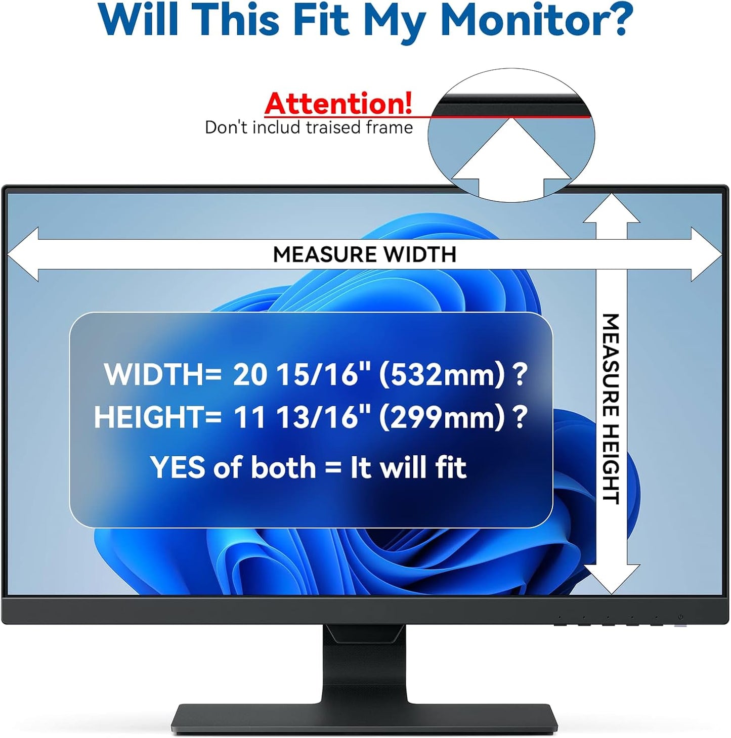 IPROKKO [2-Pack] 24 Inch Computer Privacy Screen Filter for 16:9 Widescreen Monitor, Removable 24inch Anti Blue Light Glare Privacy Shield, Anti Spy Security Protector for Hp Dell Asus Acer Samsung