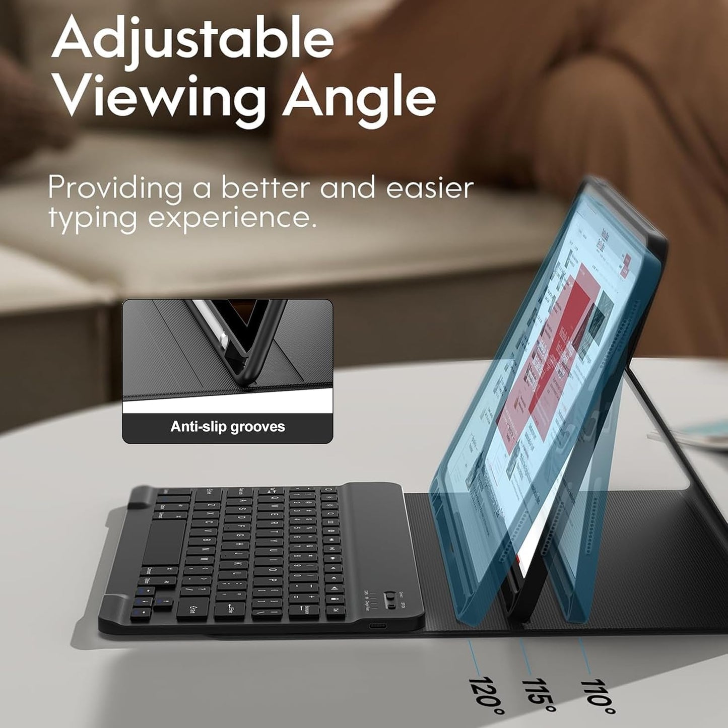 Galaxy Tab S9 FE+/ S9+ /S10+ 12.4 Inch Case with Keyboard, Detachable Bluetooth Keyboard with Pen Holder for Samsung Tab S10+ Plus/S9+ Plus/S9 FE+ Plus/S8+ Plus/S7FE/S7+ Plus 5G 12.4", Navy Blue