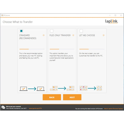 LAPLINK Easy Transfer Cable for Windows, Includes PCmover Express Software and USB 3.0 PC to PC Cable, Single Use License, Transfers Files, Settings, and User Profiles. Compatible with Windows 11