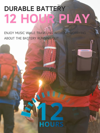 Speaker, Portable Wireless Bluetooth Speakers, Waterproof Loud Stereo Sound with RGB Lights TWS Paire Long Playtime for Home/Party/Outdoor, Electronic Gadgets(1PCS, Pink)