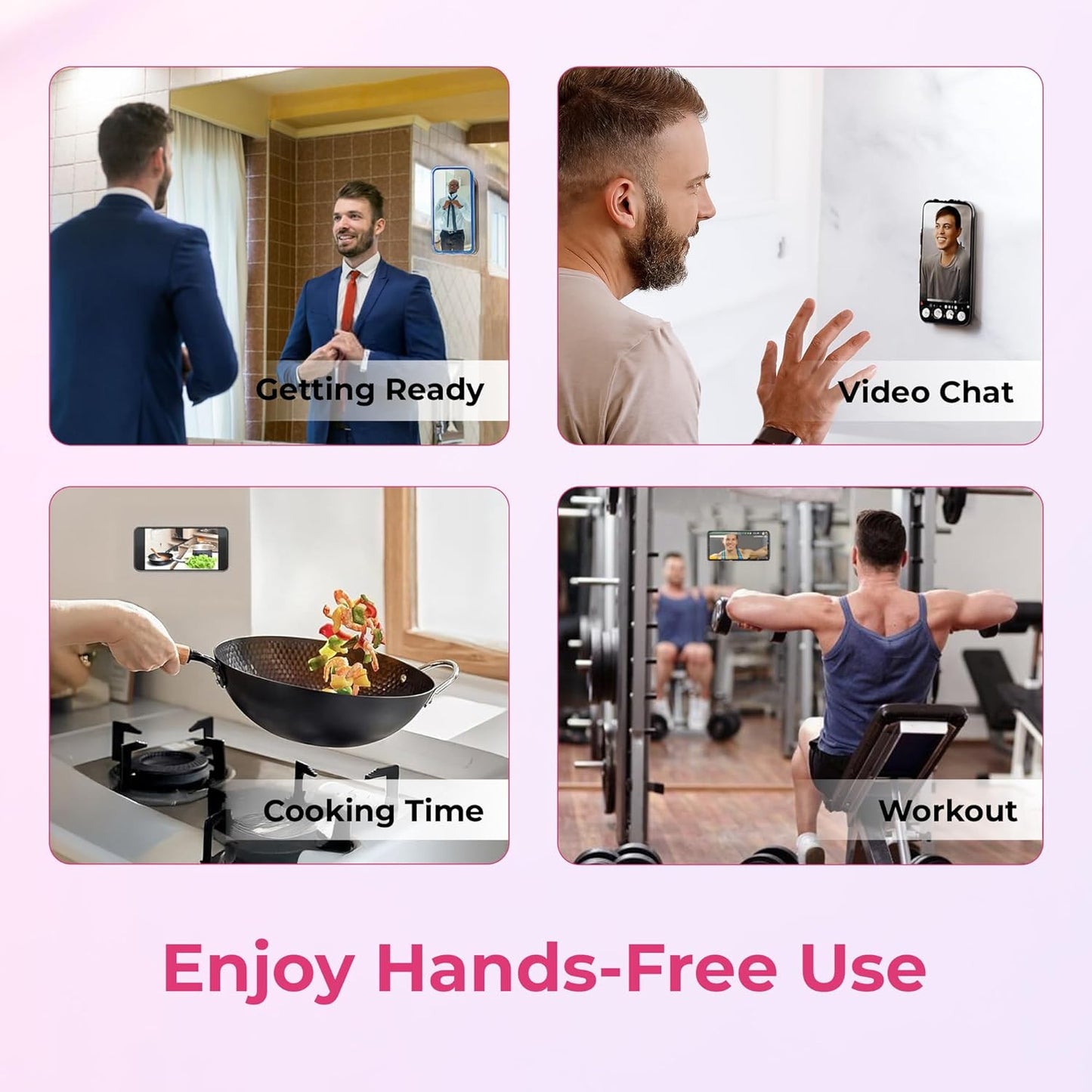 Sucky Upgraded Magnetic Suction Cell Phone Grip for MagSafe Case, Silicone Octo Cup Buddy Holder, Durable Magnet Phone Accessory for iPhone and Android (Black)