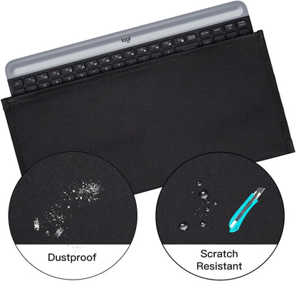 Keyboard Anti Dust Bag Sleeve Pouch for 60%-80% Keys Keyboard, Logitech/Redragon/Havit/Keychron/RK ROYAL KLUDGE/MageGee/Apple Magic Universal Wireless/Wire Computer/Gaming Keyboard Case Cover-Black