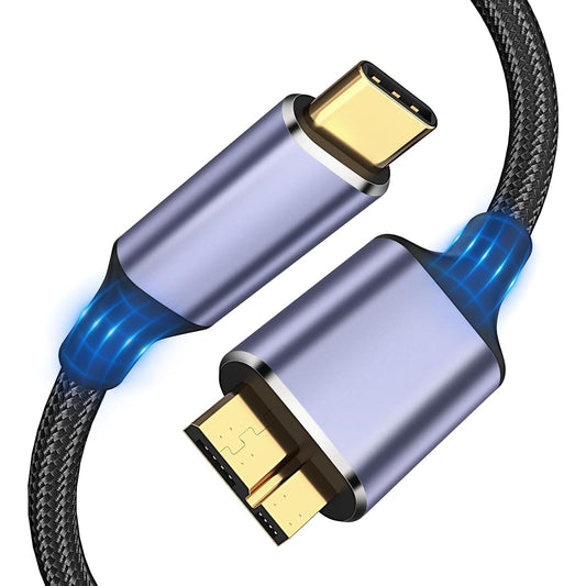 USB 3.1 Micro B to USB C Hard Drive Cables, 1FT 10 Gbps USB C to Micro B, External Hard Drive Cable Compatible with MacBook Pro/Air, iPad/Tablet, iPhone, Samsung Galaxy S24, WD Seagate etc