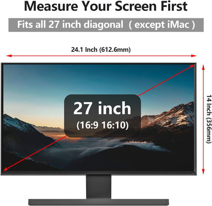 RedANGEL Anti Blue Light Screen Protector for 27 Inches Computer Monitor Hanging Type Blue Light Blocking Filter Anti Scratch Eye Protection Shield for Desktop Computer (BL HT 27 Inches)
