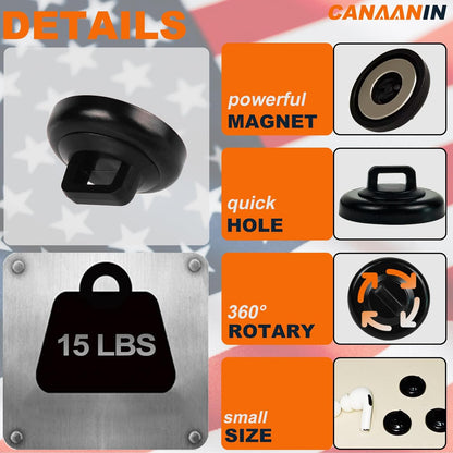 Magnet Zip Tie Mount Magnetic Zip Ties Mount Clips Base Holder Strong Multipurpose Wire Cable Holder Mount Wire Clips Management for Home Office Marine Electrical Wiring (Black, 24 Piece)