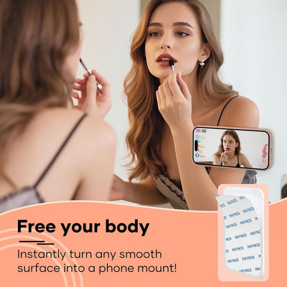 Silicone Phone Sticky Grip, Suction Phone Case Mount for iPhone and Android, Hands-Free Sticky Cell Phone Grip, Mobile Fidget Mirror Holder for Selfies and Videos