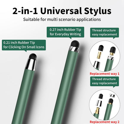 Stylus Pen for Touchscreen,5 PCS Stylus,2-in-1 Stylus Pen for iPad, High Sensitivity Precision Suitable for All Touch Screens of iPhone/ipad/Android Tablet(Black/White/Gray/Gold/Dark Green)