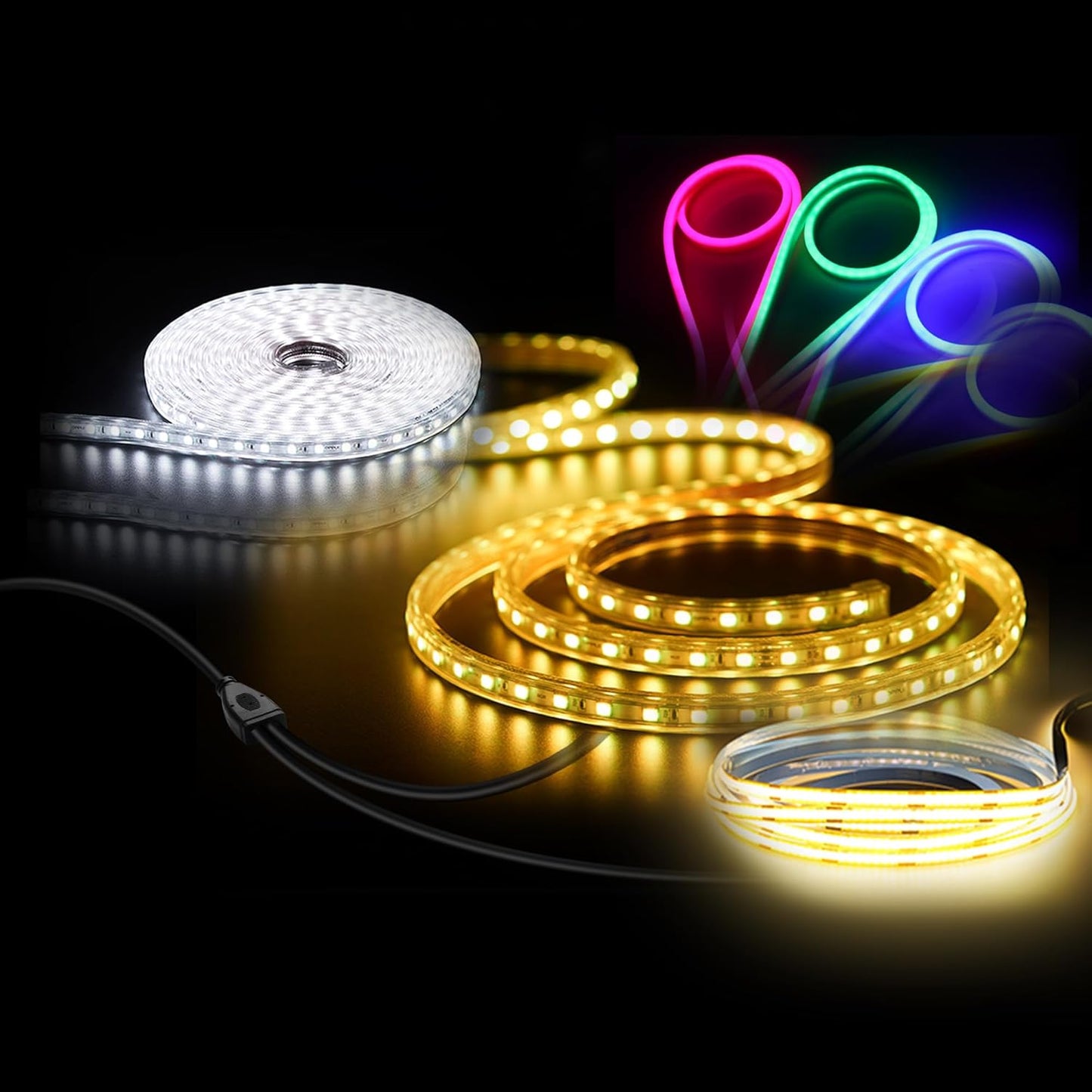 PNGKNYOCN DC 5.5x2.5mm 1 Male to 2 Female Power Supply Splitter Cord 30CM, Y Splitter Adapter Cord ，for CCTV Cameras DVR, LED Light Strip (2-Pack)