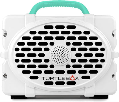 Turtlebox Original Gen 3: Portable Outdoor Bluetooth Speaker – Ultra-Loud (120dB), Waterproof (IP67), Rugged, Impact-Resistant, 3-Day Battery | Party Mode: Unlimited Pairing Stereo, White/Seafoam