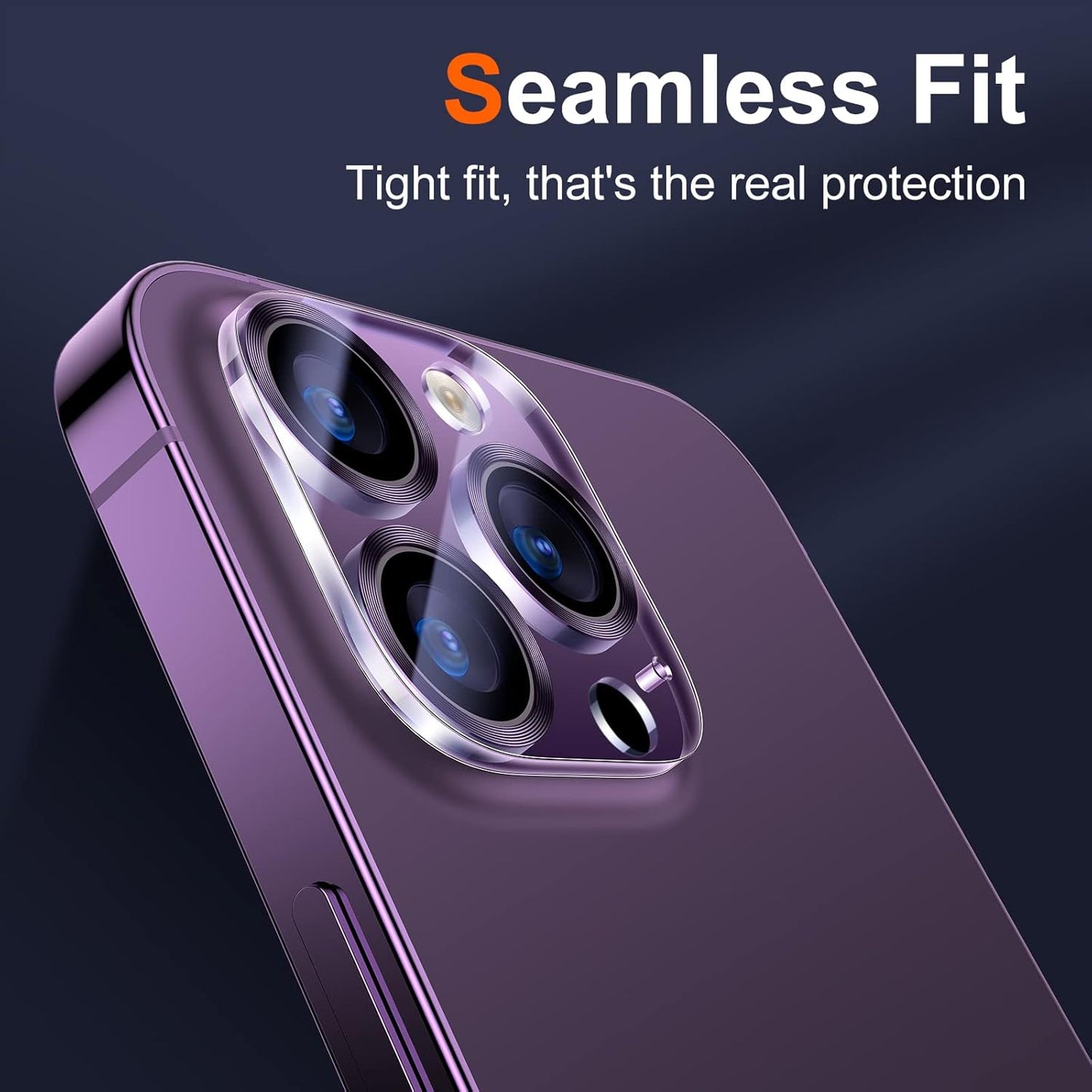 UniqueMe [3 Pack Compatible for iPhone 14 Pro Max/iPhone 14 Pro Camera Lens Protector,[Case Friendly][Scratch-Resistant] - Purple