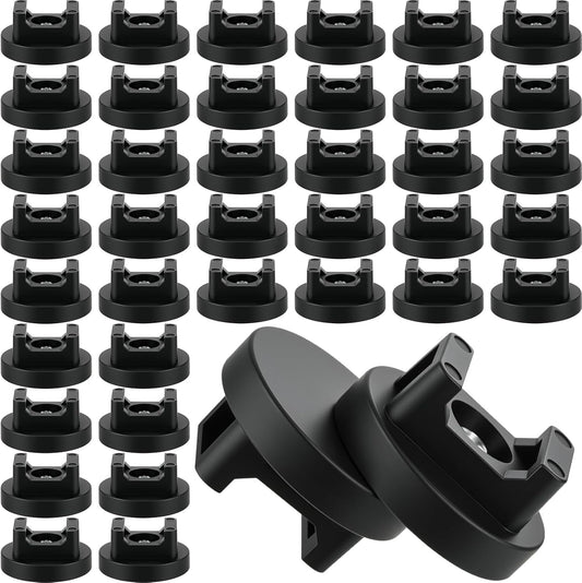 Yookeer 40 Pcs Magnetic Zip Tie Mount Base Black Magnetic Cable Clips Wire Holder Multipurpose Cable Ties Management Base Electrical Supplies for Wire (31 mm)