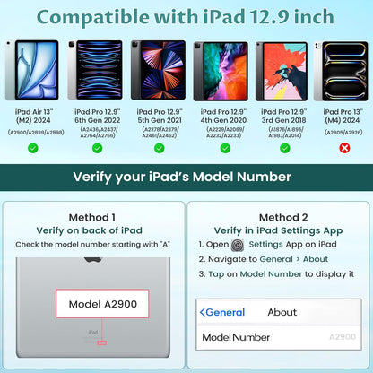 OYEEICE Keyboard Case for iPad Pro 12.9 inch 6th Gen 2022, 5th 2021, 4th 2020, Rotating Detachable Clear Cover with 7 Colorful Backlit Keyboard Wireless, Pencil Holder, Auto Wake/Sleep - Teal