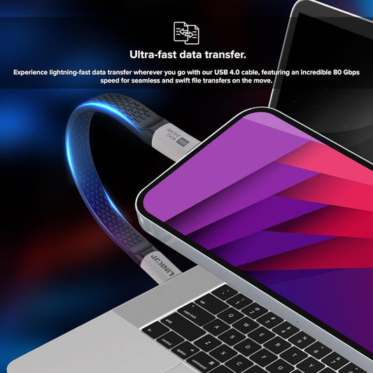 LINKUP USB 4.0 USB C to USB C Cable | Thunderbolt 4/3 Compatible | Type C Charger for MacBook and iPhone | 240W Fast Charging | 40Gbps Data Transfer | 8K@60Hz Display Cord | Use with all USB C devices