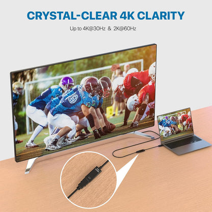 Half a Dozen 4K DisplayPort to HDMI Adapter, 6PCS Gold-Plated Uni-Directional DisplayPort PC to HDMI Screen Converter (Male to Female), Supports 3840x2160@30Hz