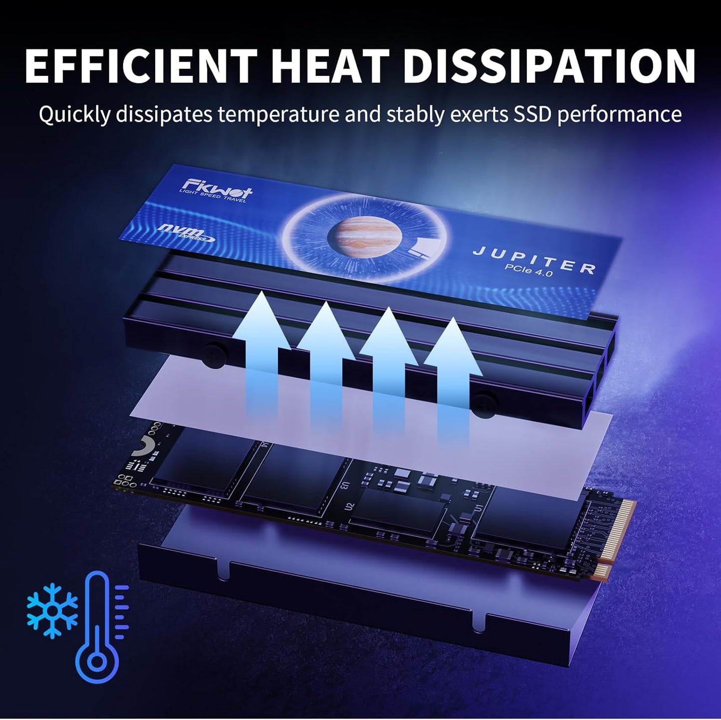 FX910 2TB M.2 NVMe SSD for PS5&PC, PCIe Gen4 2280 Gaming SSD with Heatsink, Up to 7300MB/s, Internal Solid State Drive